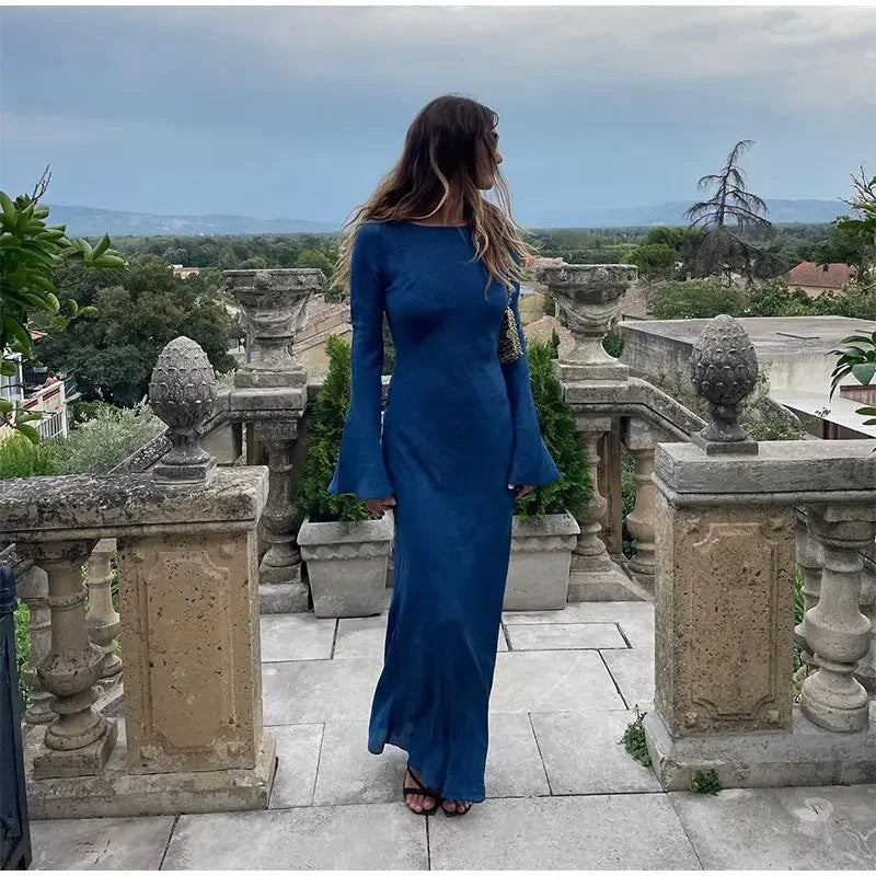Women's Bell Sleeve Slim-fit Elegant Style Dress