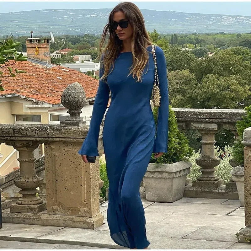Women's Bell Sleeve Slim-fit Elegant Style Dress