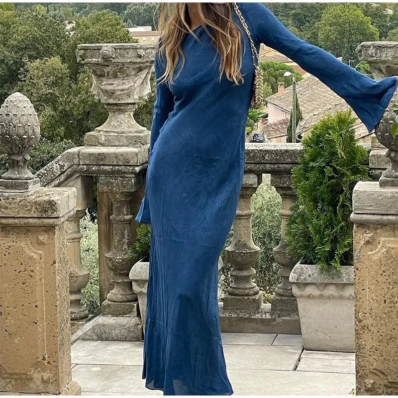 Women's Bell Sleeve Slim-fit Elegant Style Dress